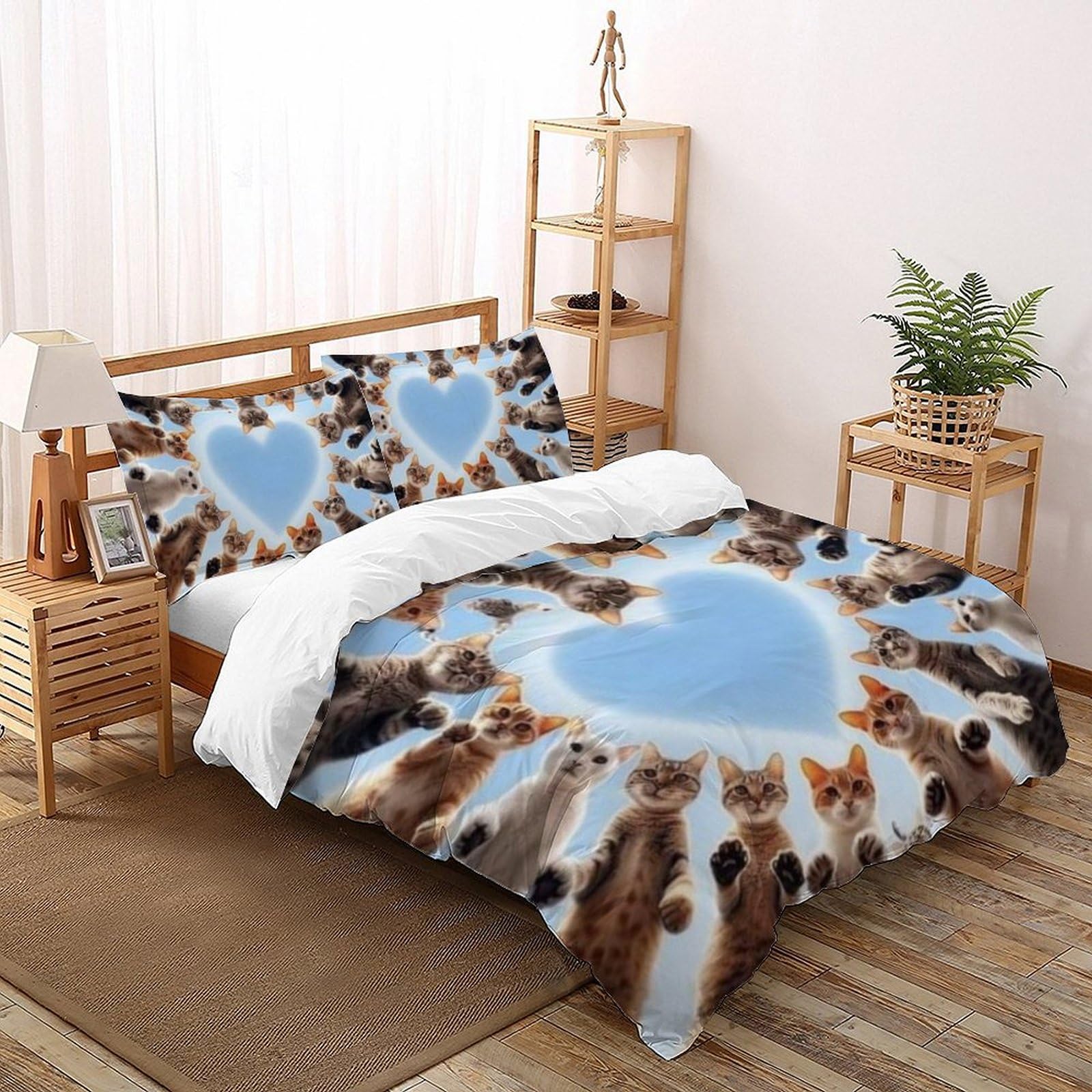 Housse de couette King lit garçon avec décor animaux 3D