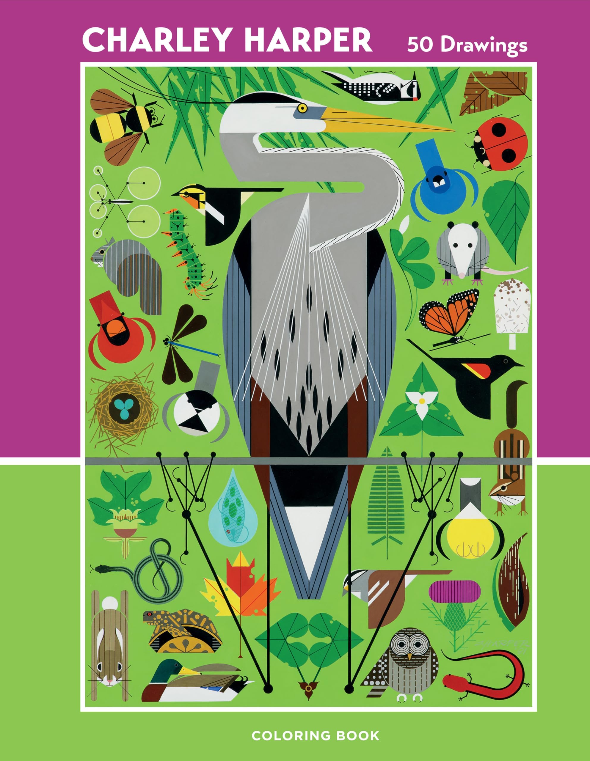 Charley Harper Coloring Book: 50 Drawings