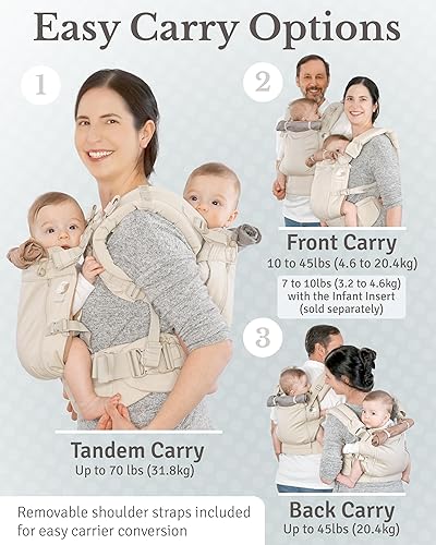 Miniatura 2 de TwinGo Transportador - Modelo Air - Neutral - Excelente para todas las estaciones - Malla transpirable - Tándem totalmente ajustable o 2 portabebés