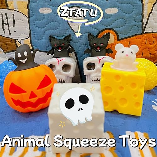 Miniatura 7 de Pelotas Antiestrés Espeluznantes de Halloween (Paquete de 1) Juguetes de Pelotas Blandas de Calavera para Apretar, Juguetes de Halloween, Pelotas