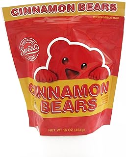 Sweet Candy Company Red Cinnamon Gummy Bears - Hot and Spicy Cinnamon Gummy Candy, Gluten Free Gummies for Kids and Adults, Kosher, Made in the USA - 16 oz Resealable Bag
