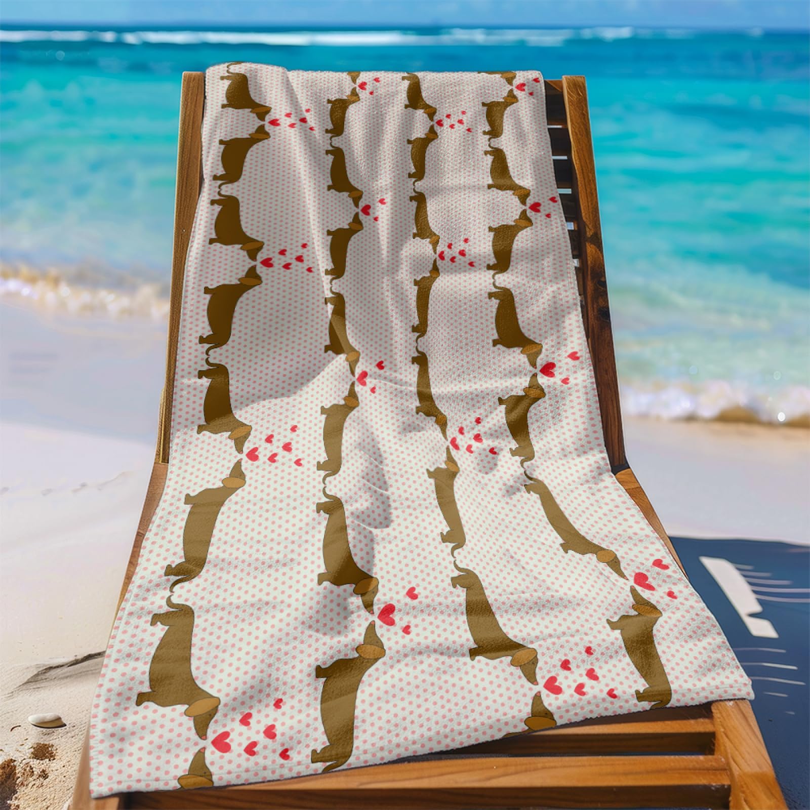 Serviette Microfibre Plage Chien Brun Towel Super Absorbante Ultra Compacte Idéale pour Le Sport Voyages Plage Camping Randonnées Yoga et Natation