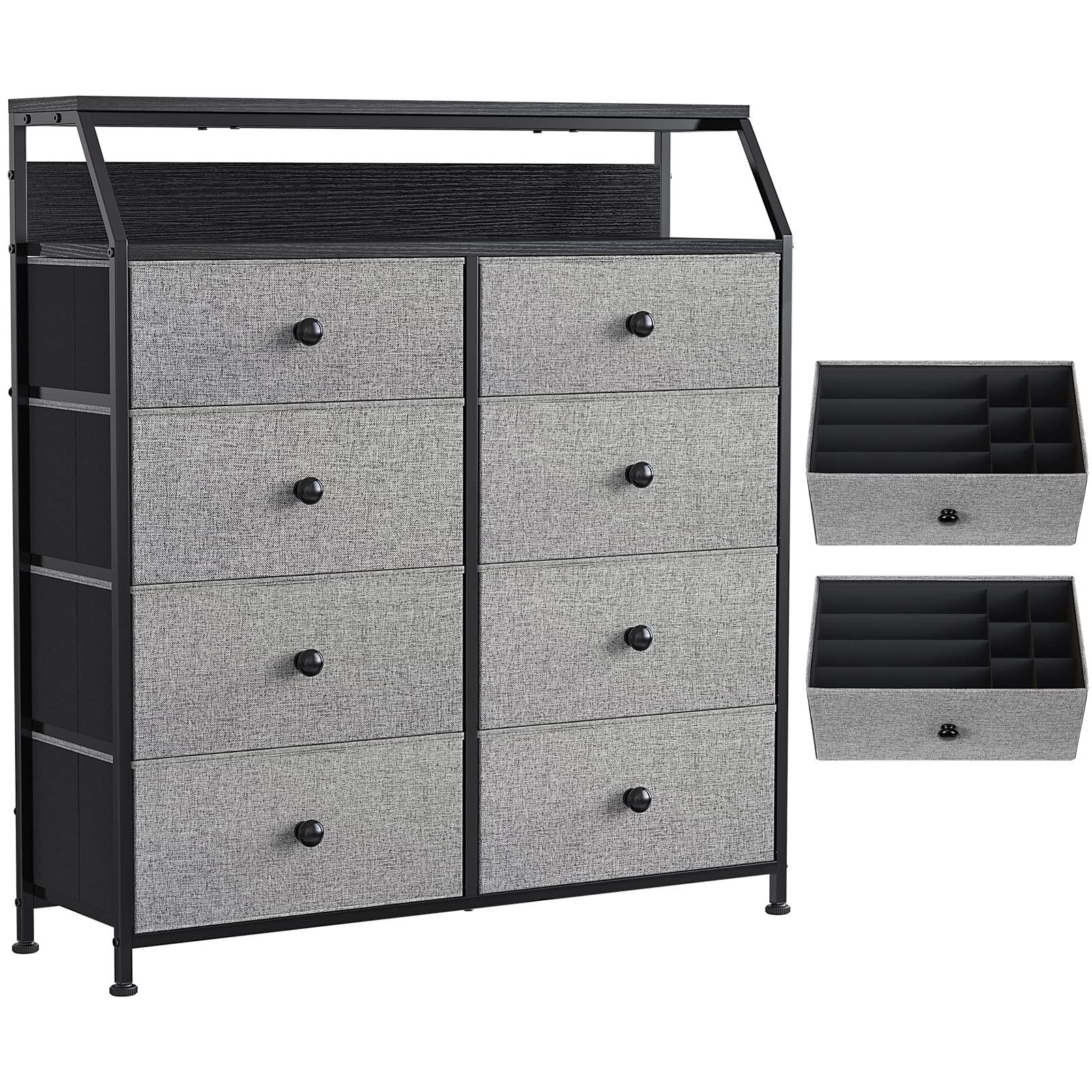Amazon.com: REAHOME 8 Drawer Steel Frame Wood Top Storage