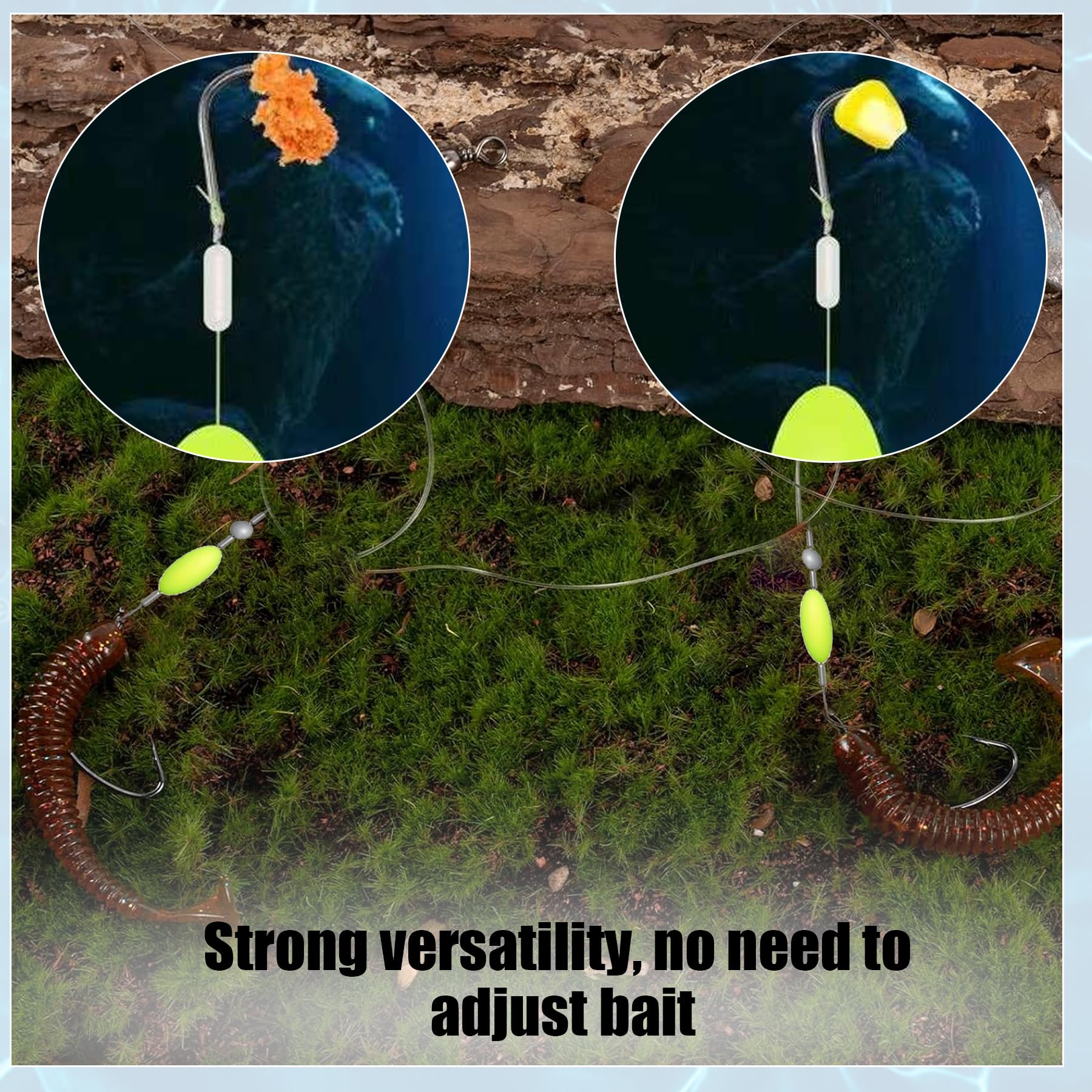 Anzuelo Doble con Línea De Fondo Invertida 5PCS para Pesca Mar, Cebo Señuelos para Principiantes y Profesionales