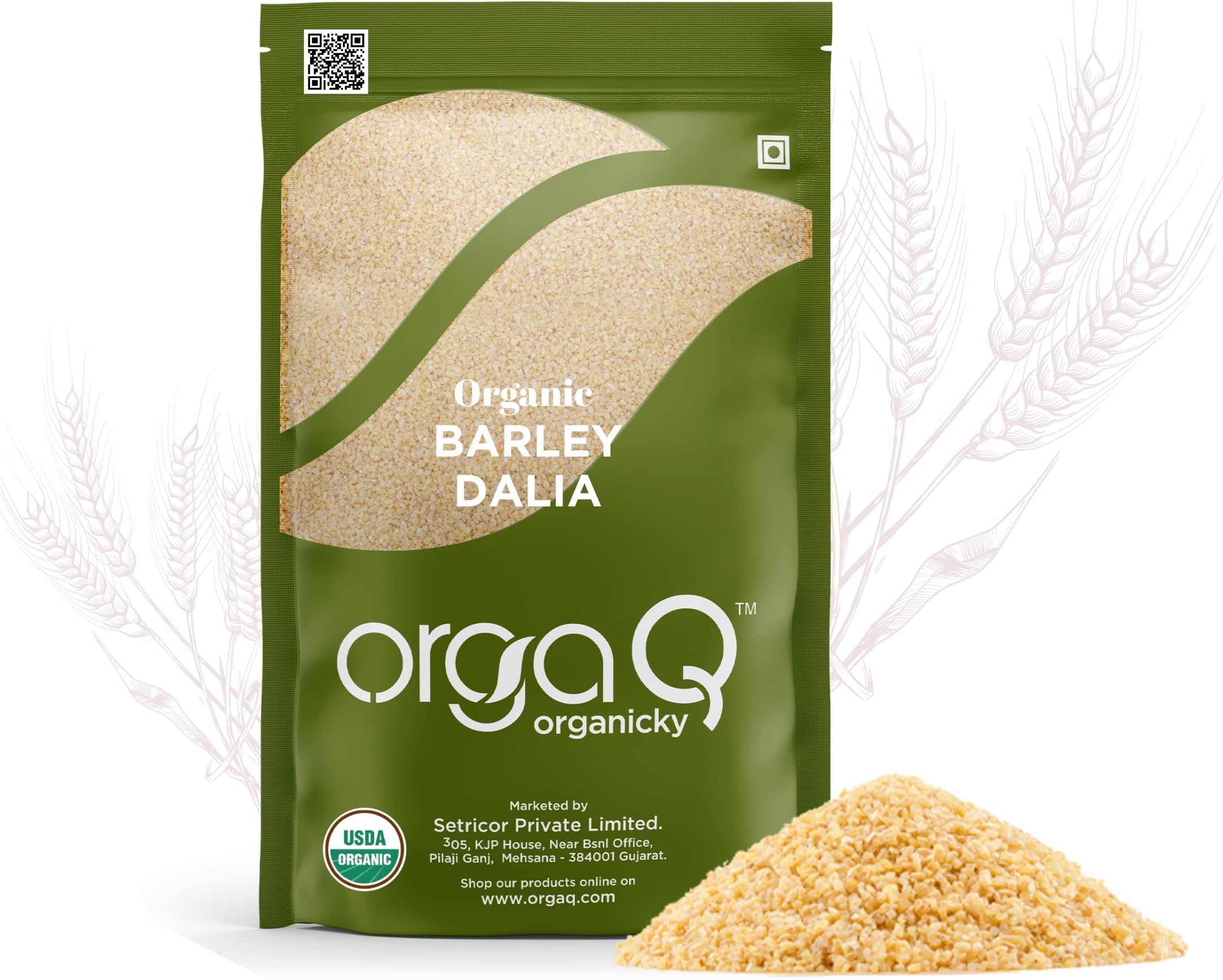 Orgaq Organicky Organic Barley/Jau Dalia(Porridge) - 500g | A Healthy Diet Solution