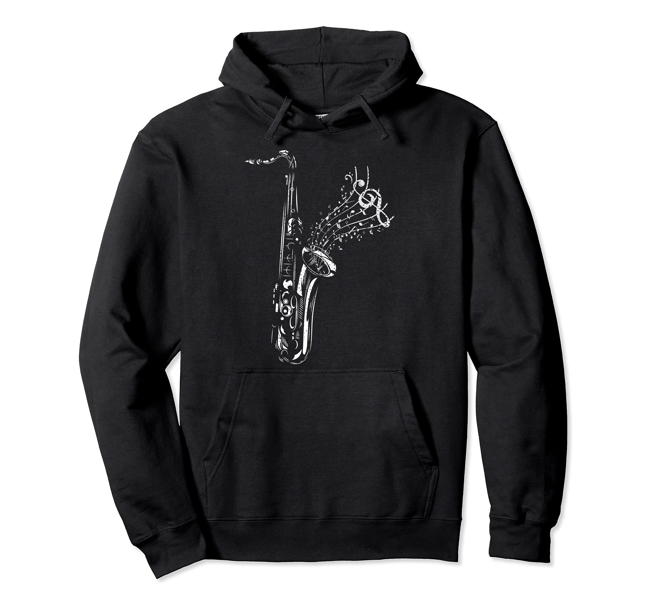 Musical Instrument Saxophonist Sax Jazz Musician Saxophone Pullover Hoodie, Black