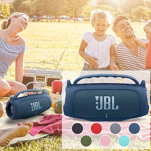 Miniatura 33 de Funda de silicona compatible con JBL Charge 5 portátil impermeable Bluetooth altavoz (funda de silicona negra) Negro cubierta,azul