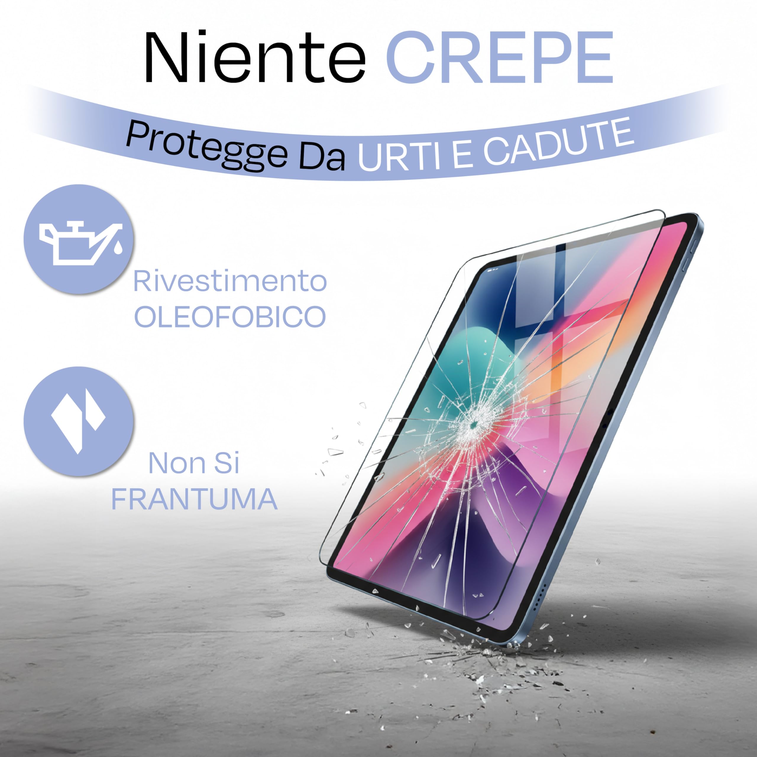 Pellicola Protettiva Vetro Temperato per iPad 10ª Generazione 10.9", Antiurto Antigraffio