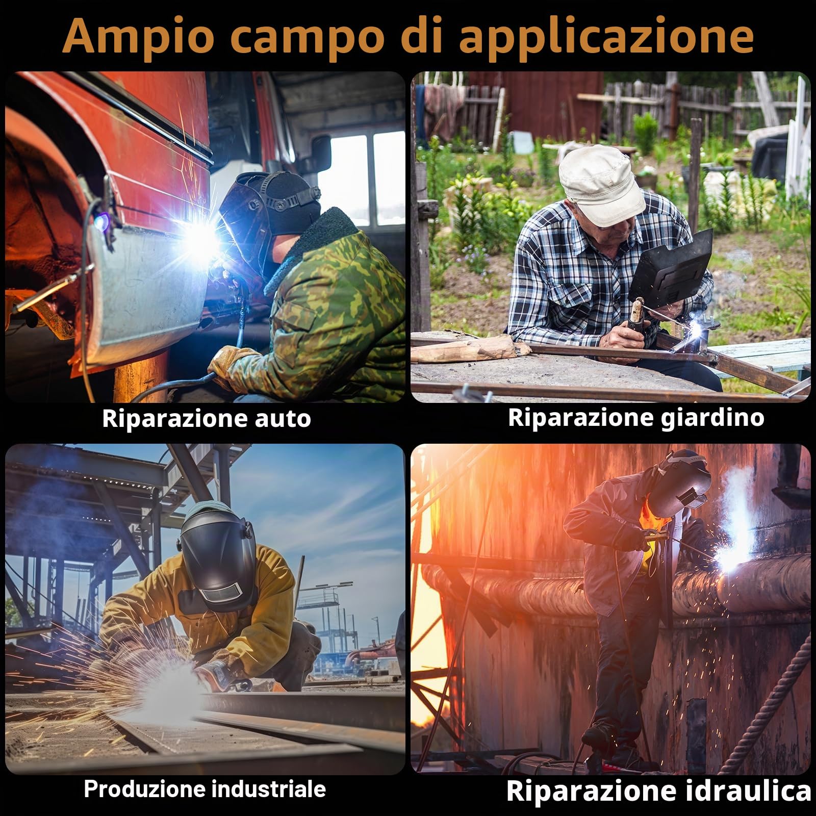 Saldatrice a Filo Continuo 140A 230V, 3 In 1 Multifunzione Saldatura MIG no Gas, ARC MMA, Lift TIG, IGBT Inverter, Saldatrice Portatile, con Display Digitale, Filo Animato da 0.8mm, Maschera, IP 21S