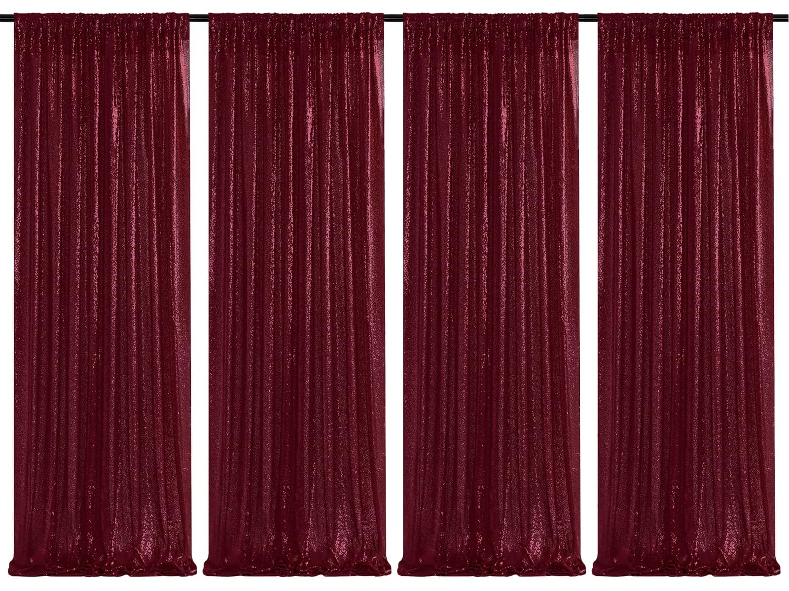 2 Pieces Gold Sequin Backdrop Curtain Panels Stage 2FTx8FT Party Wedding Background Drapes — view 19