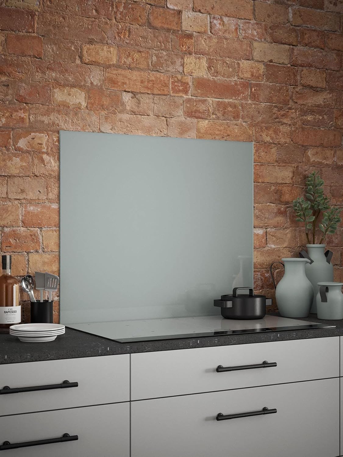 Slate Grey Glass Kitchen Splashback 900mm x 750mm Amazon.co.uk Large