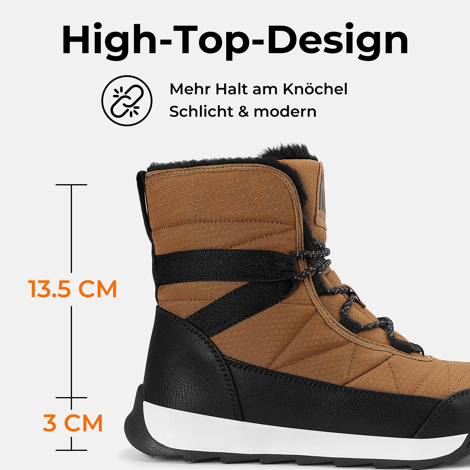 Mishansha Stivali Donna Invernali Scarpe Neve Stivaletti Pelliccia Fodera Caldo Antiscivolo Stivali da Neve Taglie 36-42