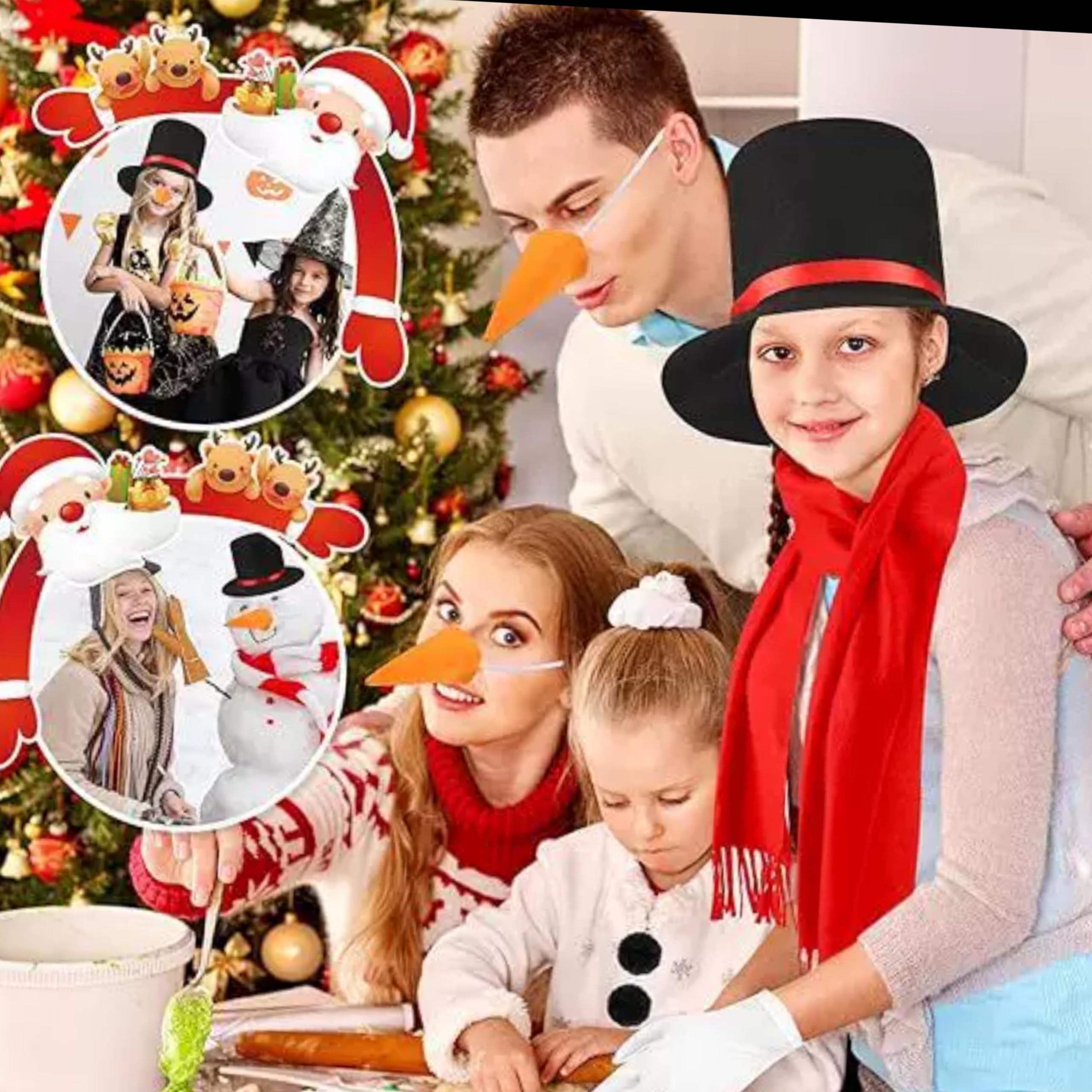eBoutik - Retro Style 80s Costume Accessories Set - Realistic Fancy Dress Halloween Costumes For Adults (Snowman) - Image 3