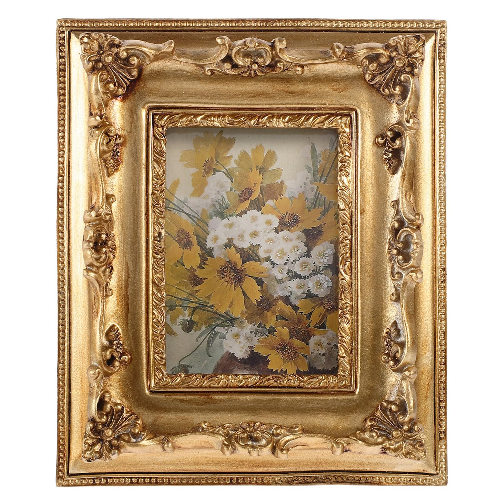 Porte-photo décoratif doré et sculpté, le cadeau vintage idéal pour la maison