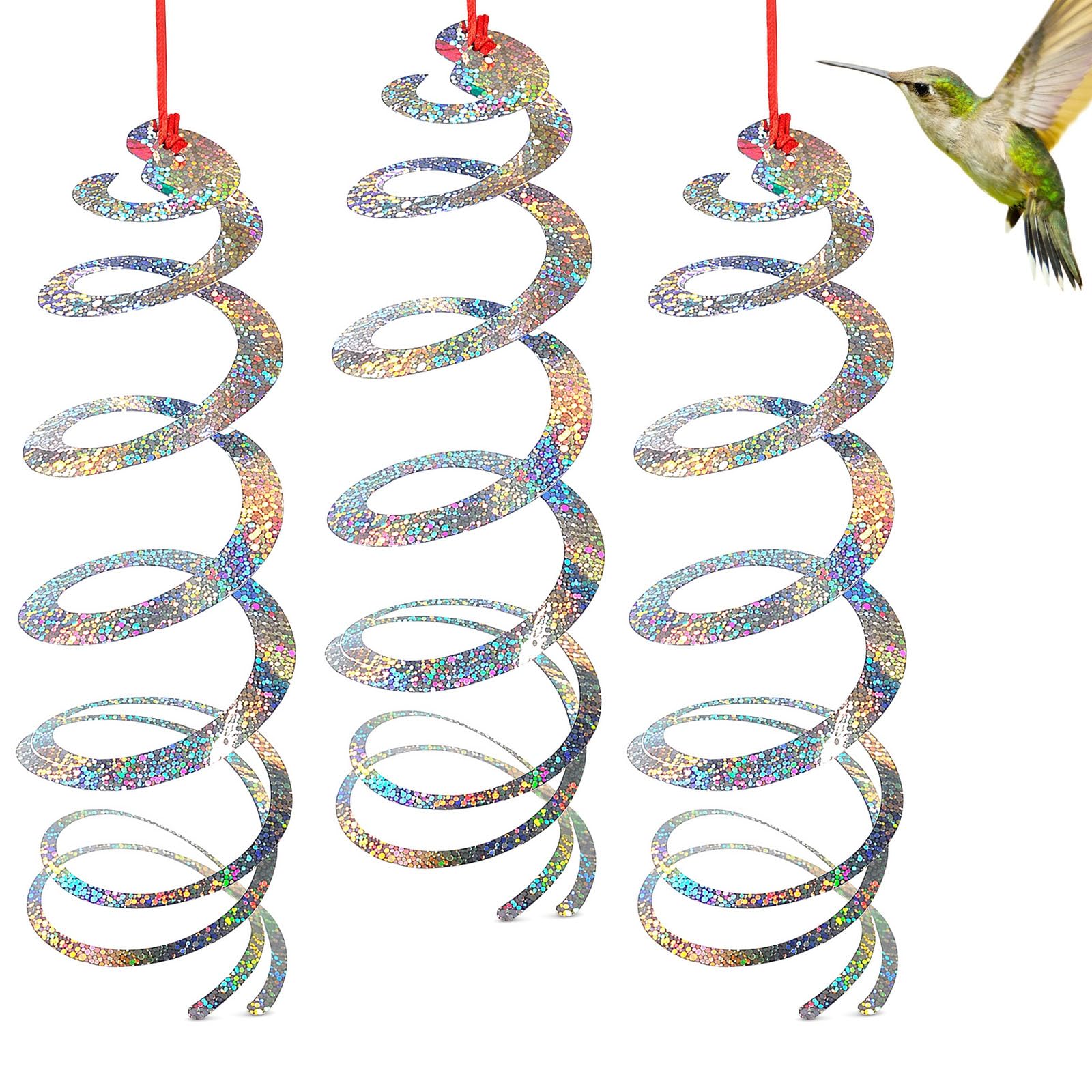 Reflective Bird Scarers for Gardens 3 Pack Hanging Laser Deterrent