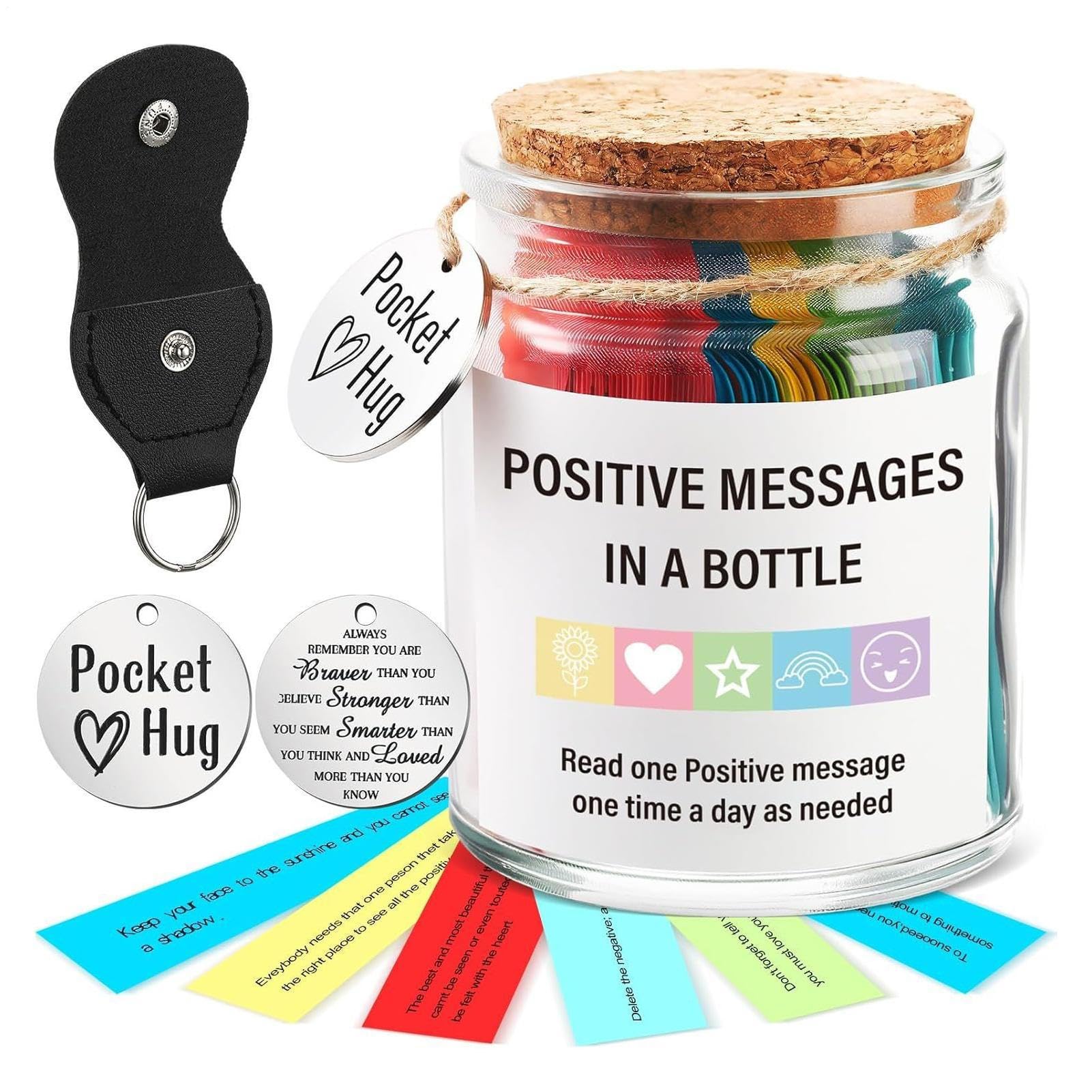 Frases Motivadoras En Botella - Frascos Con Frases Positivas - Frascos Con Afirmaciones Diarias Para Apoyo Emocional De Mujer, Hija, Novia O Hermana