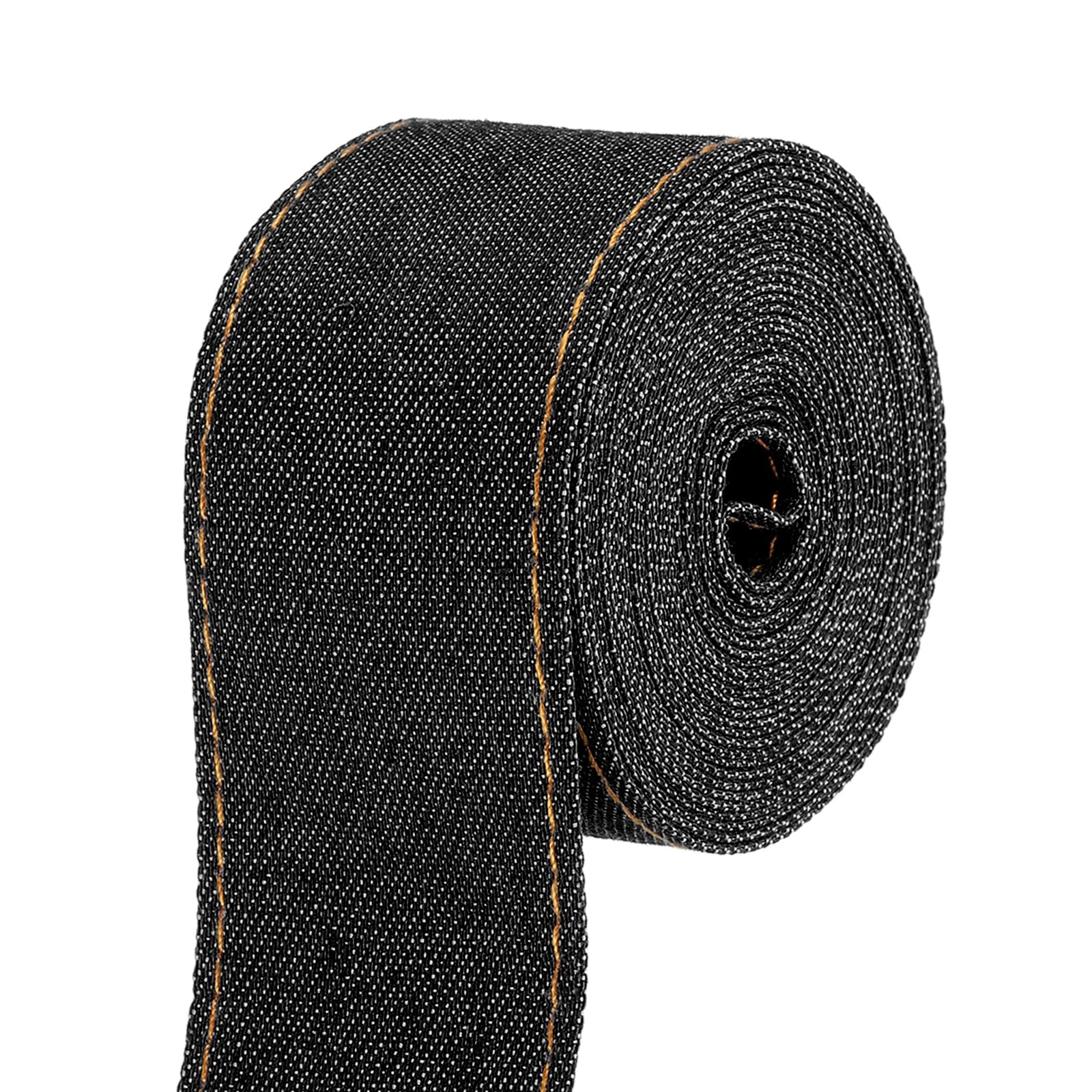 PATIKIL 8/5" Denim Ribbon, Total 3.3 Yard Layering Jean Fabric Craft Pure Color Strip for Bow DIY Making Hair Clip Garment Sewing Decorations, Black