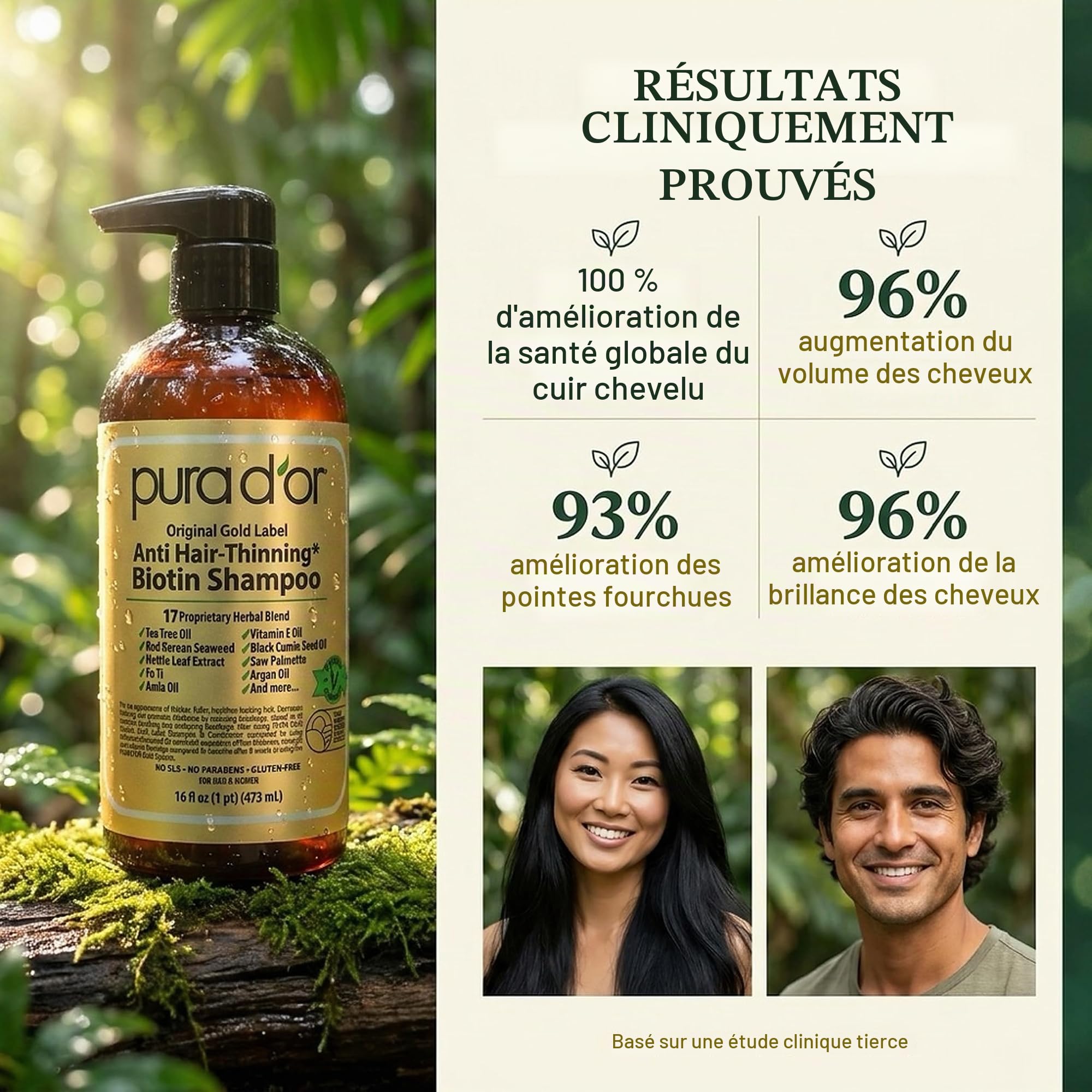 Pura d'Or – Shampooing et après-shampooing Original Gold Label