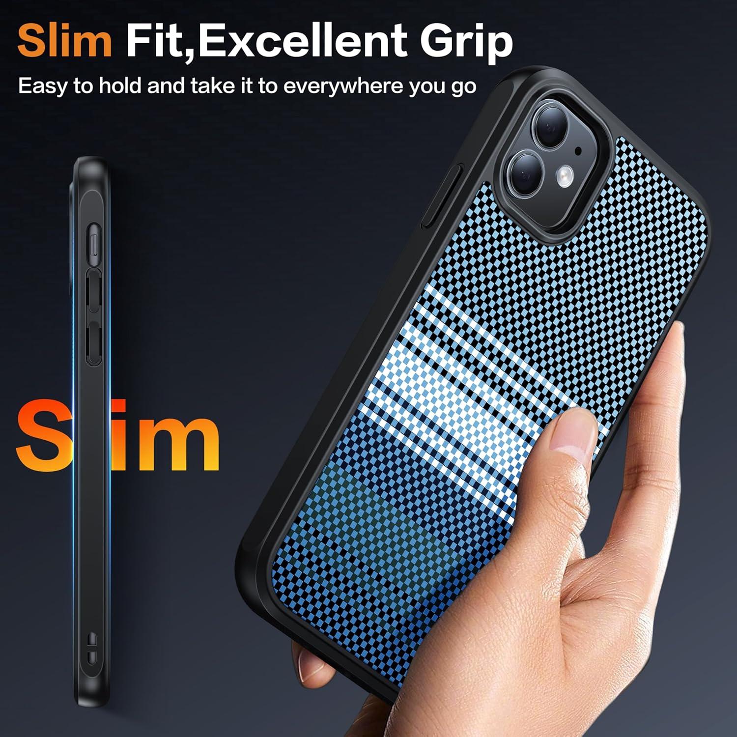 Magnetic for iPhone 11 Phone Case-Compatible with MagSafe-Carbon Fiber Texture-Slim Military Grade Drop Protection Phone Case for iPhone 11 6.1",Camouflage Blue - Image 7