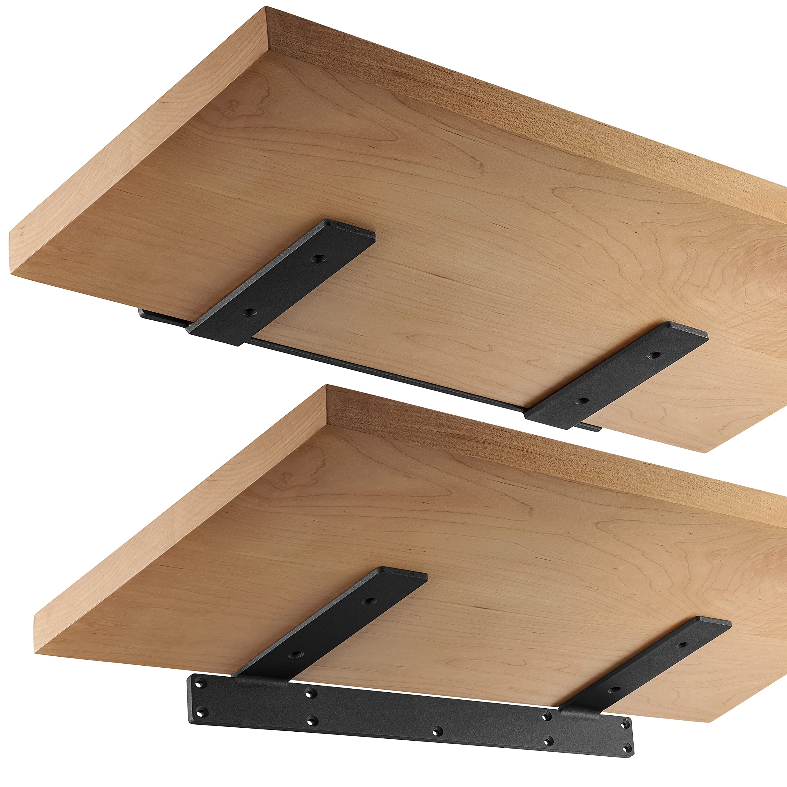 Buy BATODA 17" Floating Shelf Bracket (2 pcs) Black Metal L Brackets