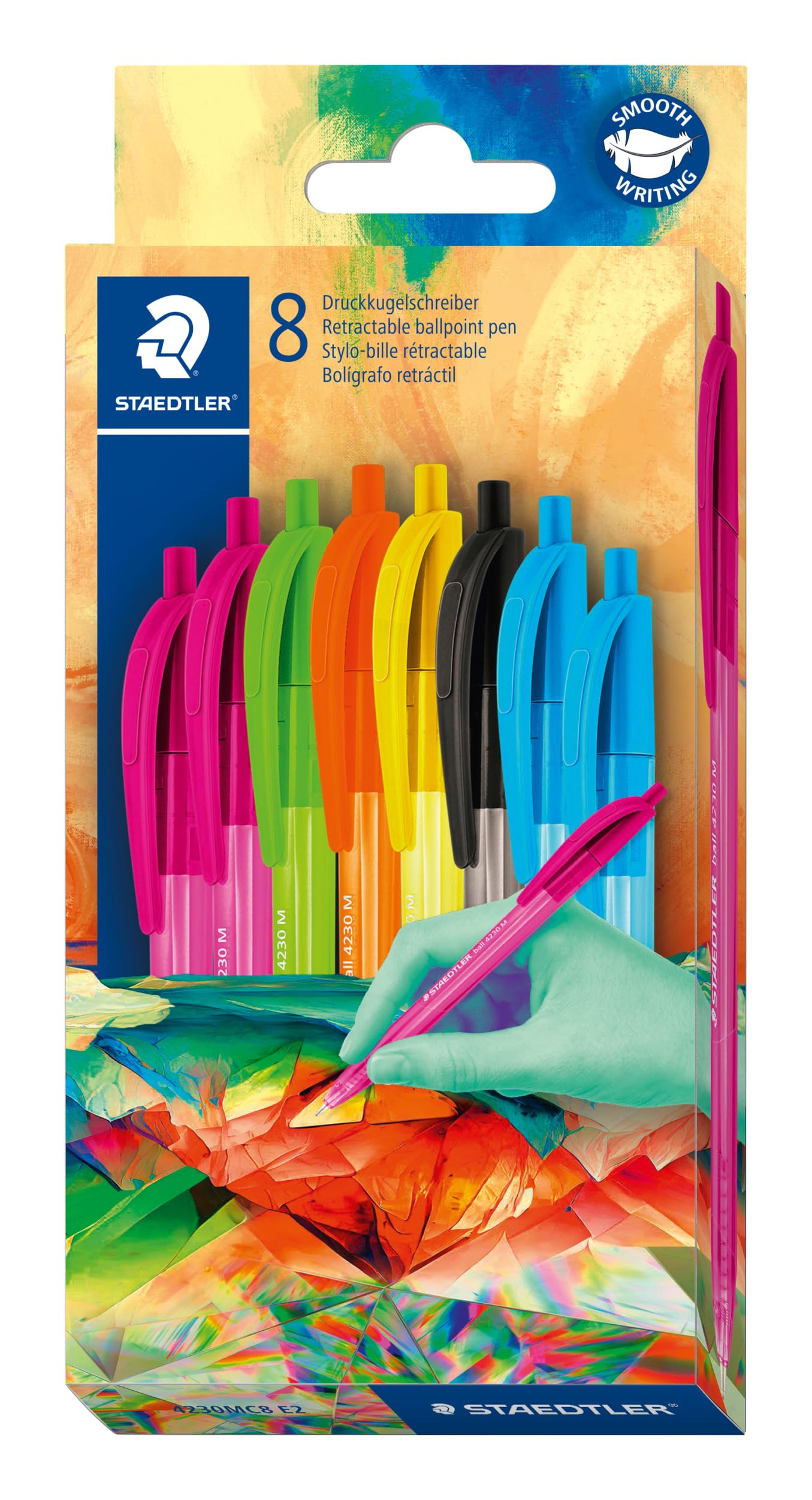 STAEDTLER Rainbow Multiverse Retractable Ballpoint Pens Medium 8 Pieces New