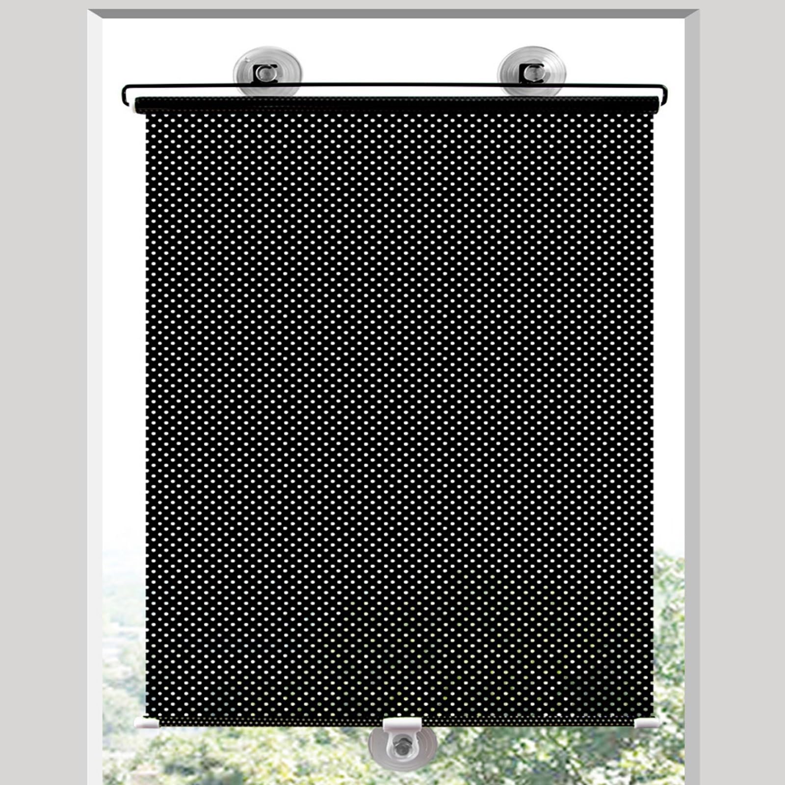 Roleta Roleta Anty UV, Wzór W Czarne Kropki, Termicznie Izolowana Roleta Na Okno Samochodowe, Wysokość 200cm 180cm 160cm 140cm 125cm(80x200cm/31.5x78.7in)