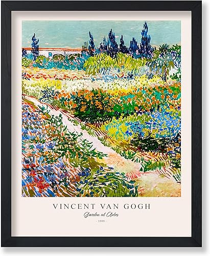 Poster Master Póster vintage de Van Gogh, impresión impresionista retro, jardín en Arles, colorido, estético, hermoso, arte de pared sin marco de 11