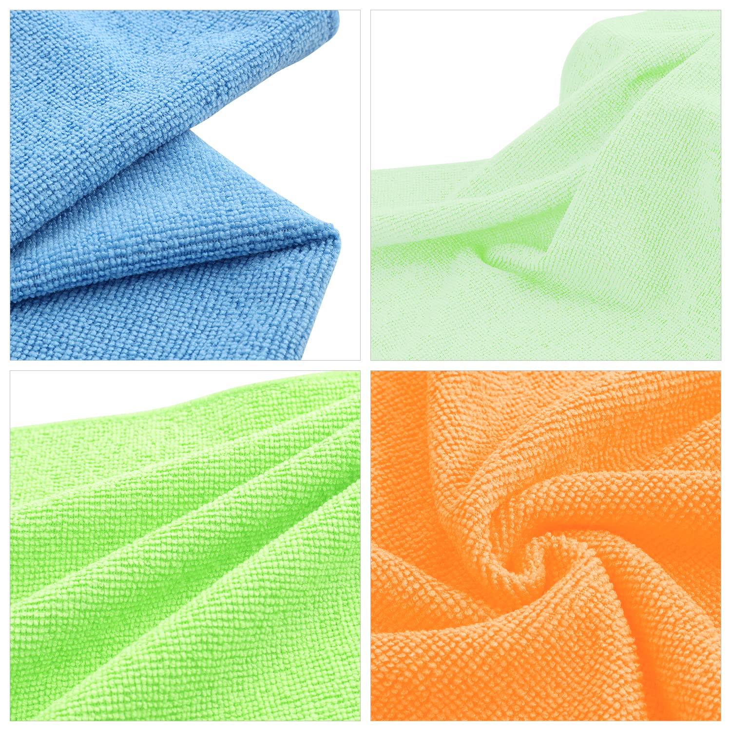 DNA MOTORING TOOLS-00259 Reinigungstücher Autowäsche Mikrofasertuch für Auto-Detailing Zuhause Küche, 30,5 x 40,6 cm, Gelb, Orange, Blau, Grün, 36 Stück