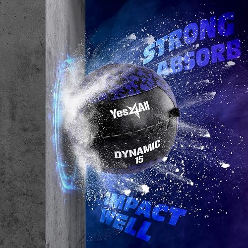 Miniatura 4 de Yes4All Bola de pared, bola de arena de hierro con peso de cuero suave para ejercicio multifuncional dinámico, 6 libras - 30 libras