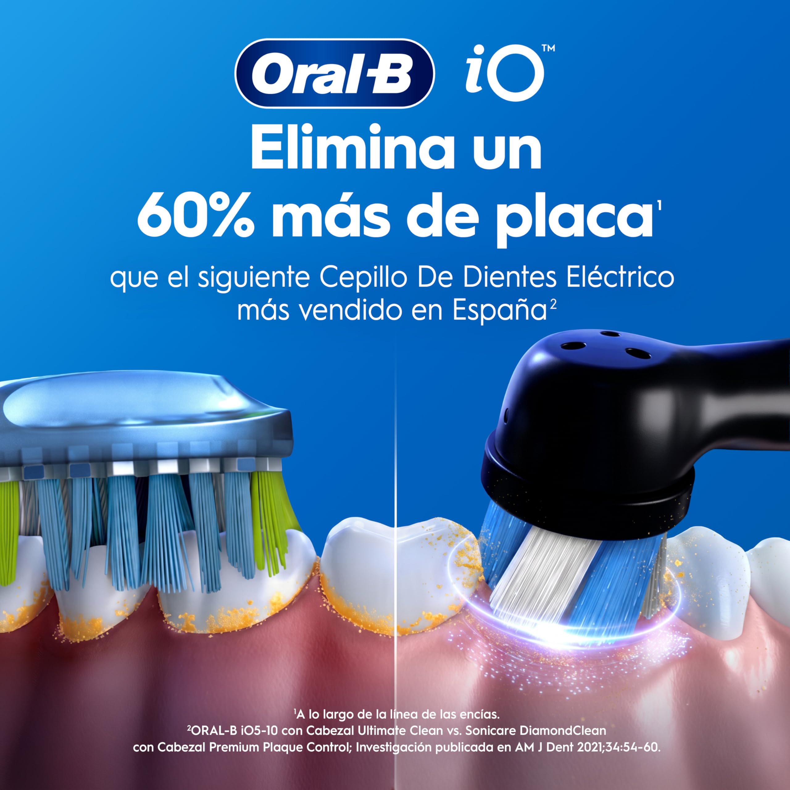 Oral-B iO 2 Cepillos de Dientes Eléctricos, Negro Y Rosa, Pack de 2, 2 Cabezales - 1 Estuche de Viaje, 1 Portarrecambios, 3 Modos de Cepillado, Sensor de Presión y Temporizador