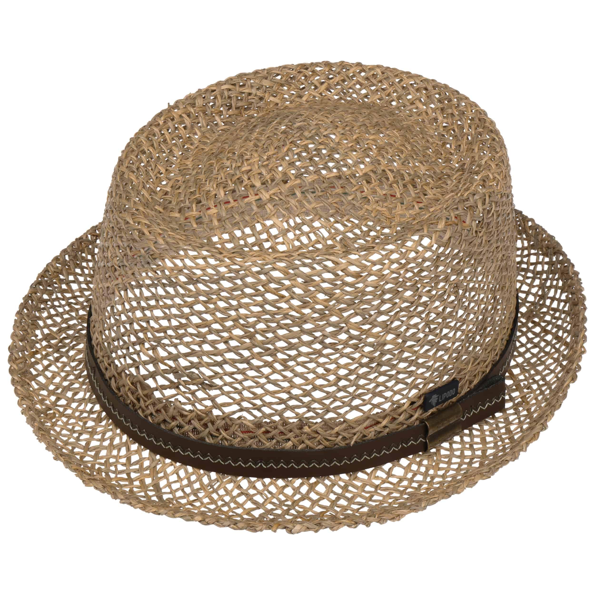 Lipodo CHAPEAUSHOP Pork Pie Chapeau Paille ventile Fabrique en Italie Unisexe Printemps Ete
