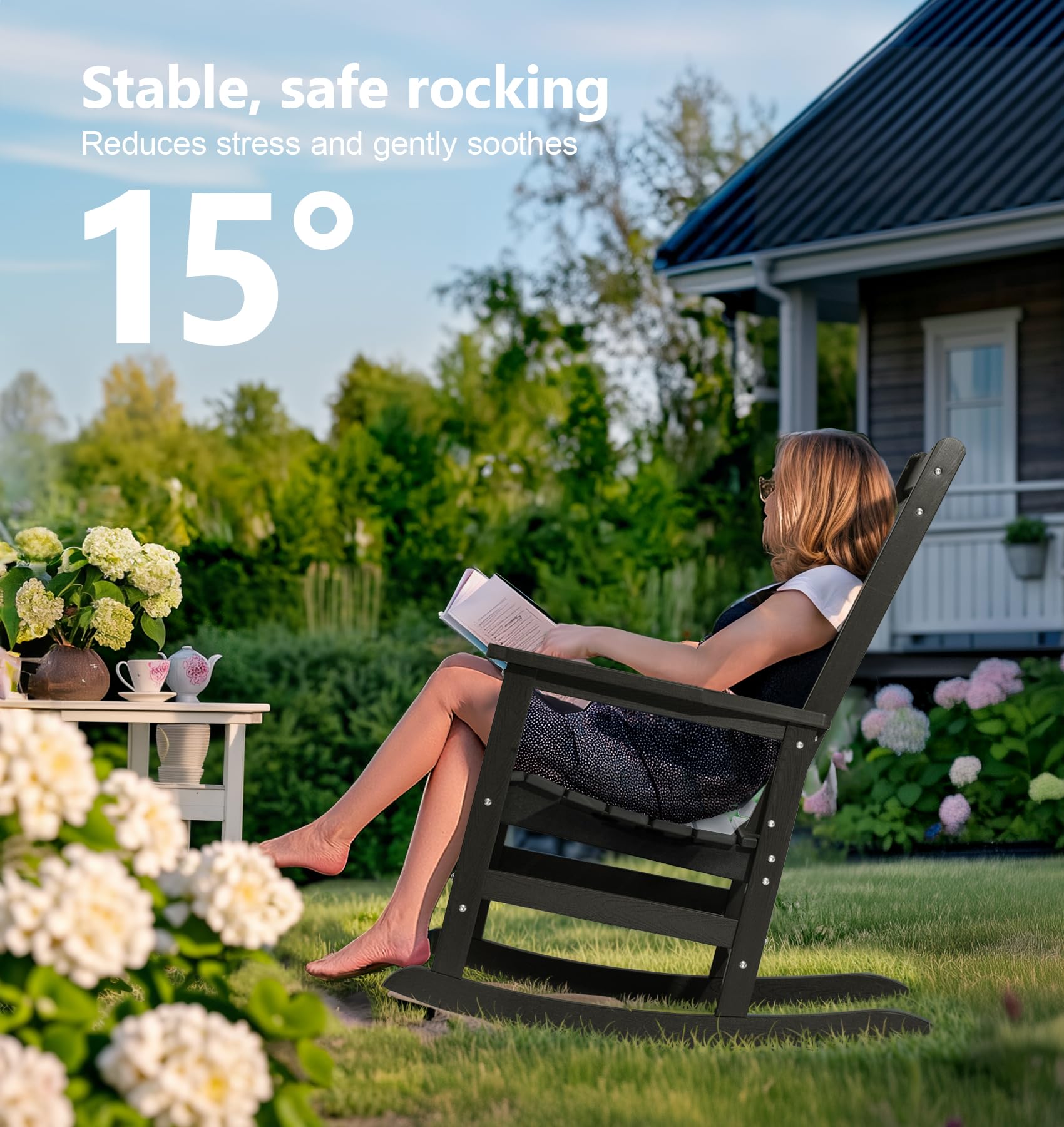 Snapklik.com : Outdoor Rocking Chairs Set Of 2, Weather-Resistant HDPE ...