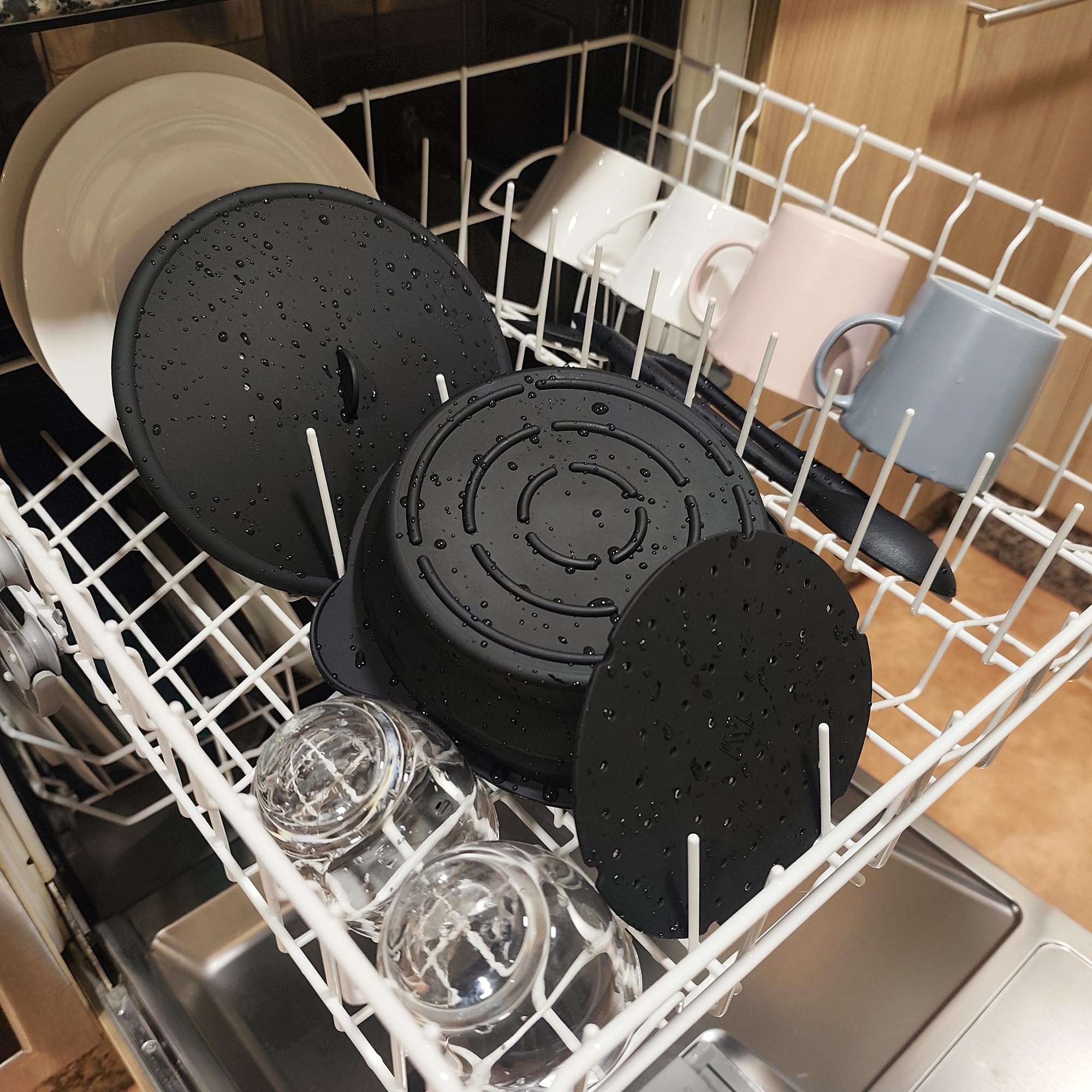 VINAK - Składany Parowar Silikonowy 1200ml do Mikrofali i Airfryer | Naczynie do Gotowania na Parze z Dwustronną Tacką