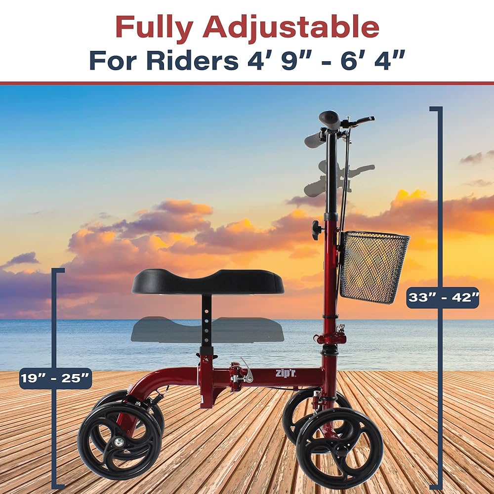 Amazon.com: Zipr Pathfinder Folding Knee Scooter - Height