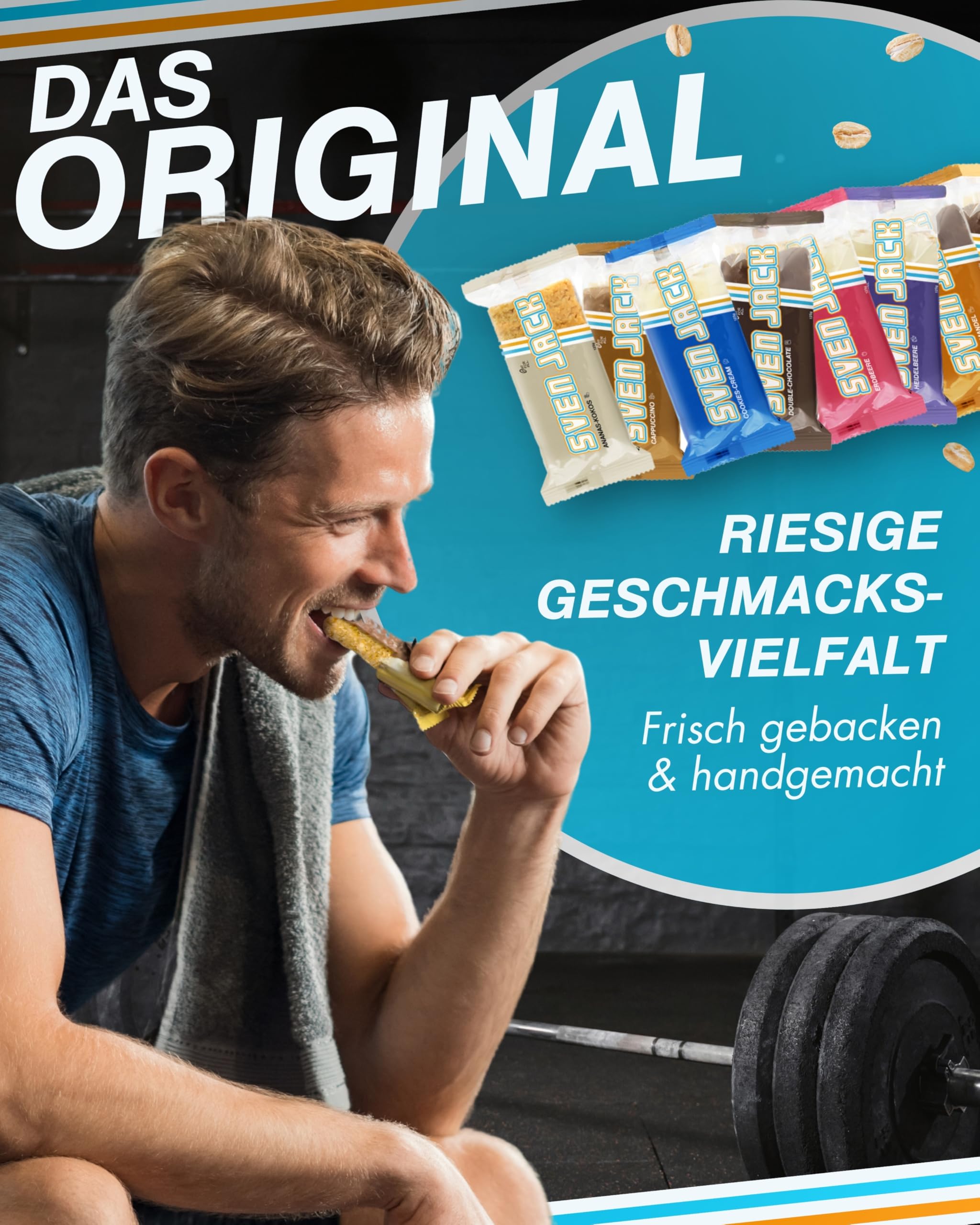 Sven Jack (Energy Cake) OUTDOOR Haferriegel Mix Box 24x 125g I Original Haferflocken Energieriegel I Vegane Haferriegel I Langkettige Kohlenhydrate & wenig Zucker I Verschiedene Sorten