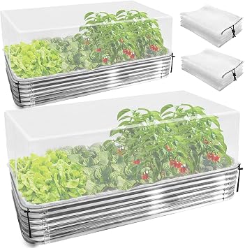 Garden Netting for Raised Beds, 2 Pack Ultra Fine Mesh Plant Covers for 4x2ft Raised Bed to Keep Small Animals Pest Out, Bird Mosquito Barrier Screen for Protecting Vegetables Fruits Flowers