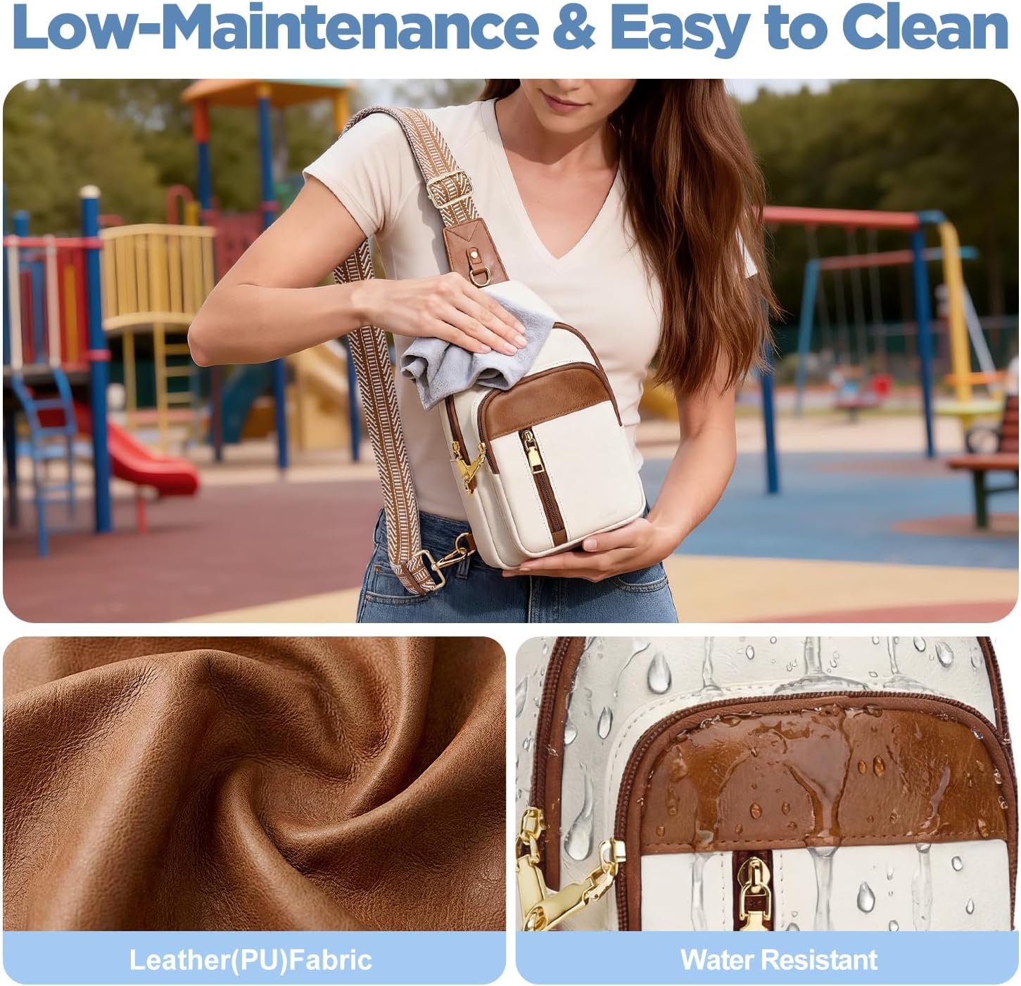 Anti Theft Crossbody Bags for Women RFID Sling Bag, Vegan Leather Cross Body Travel Purse for Women Men