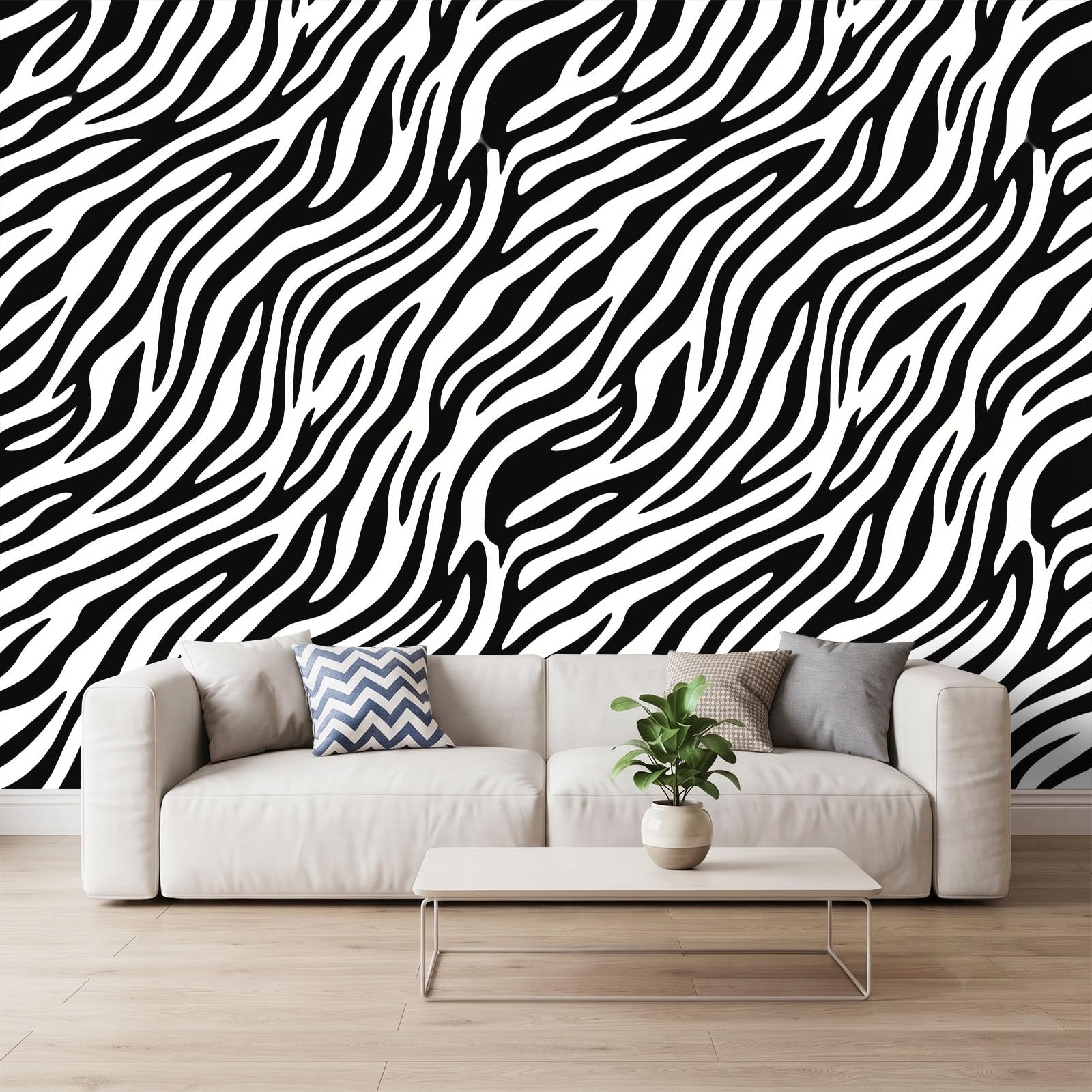 3D panoramiczna fototapeta klasyczny nadruk zebra paski 300 x 210 cm mural