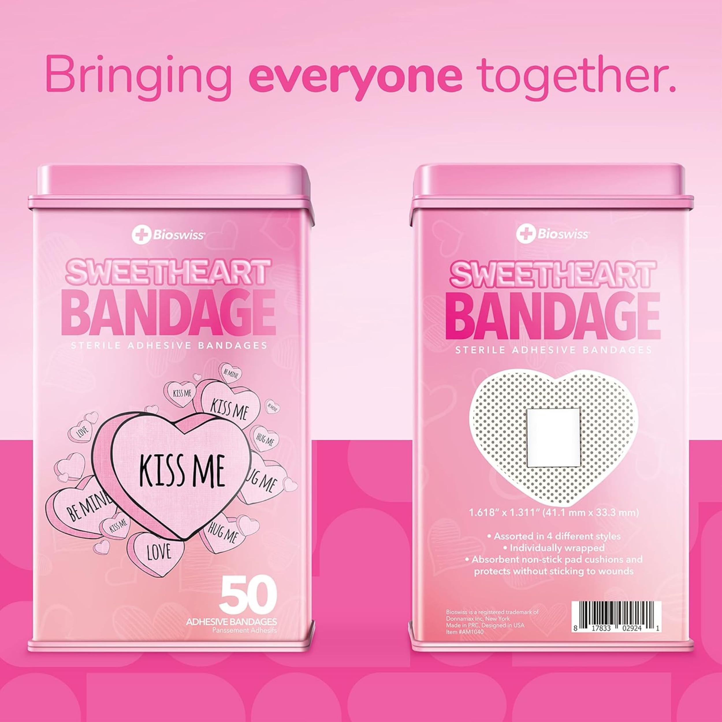 BioSwiss Bandaids für Kinder, 50 sterile Bandagen in einzigartiger Form, bunt, lustig, niedlich, Mädchen, Kinder, Erwachsene, Erste Hilfe, schützt Kratzer und Schnitte, Wellness für