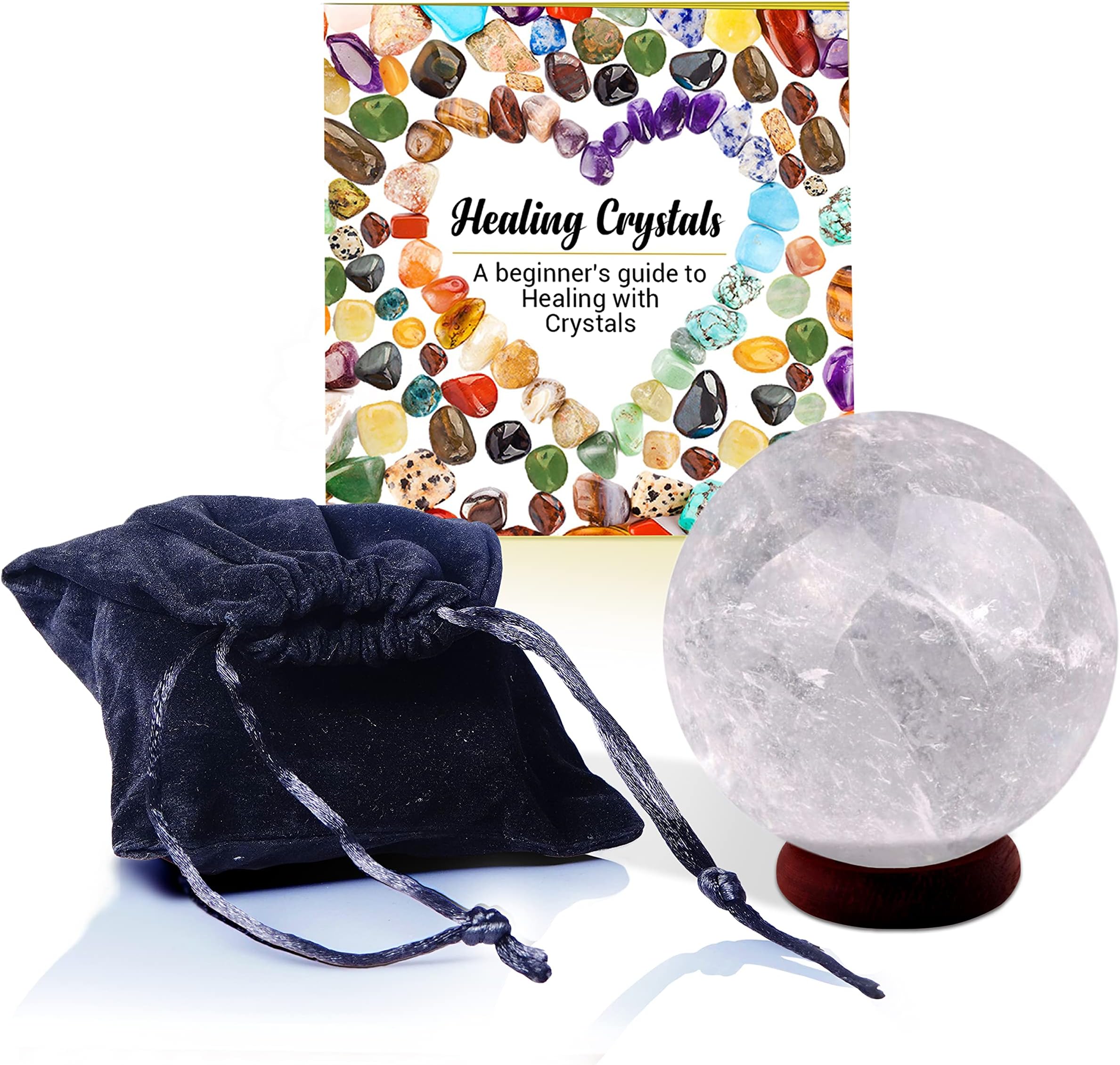 SHIVANSH CREATIONS Real Crystals and Healing Stones, Gemstones and Crystals for Beginners Sphere, Chakra Stones and Crystals Sphere, Healing Crystal Ball (Crystal Quartz, 50 to 60mm)