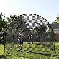 PeakPursuit 33ft x 12ft x 8ft Baseball Batting Cage with Frame & Net - Pitching Practice for Softball, Golf, Backyard Training