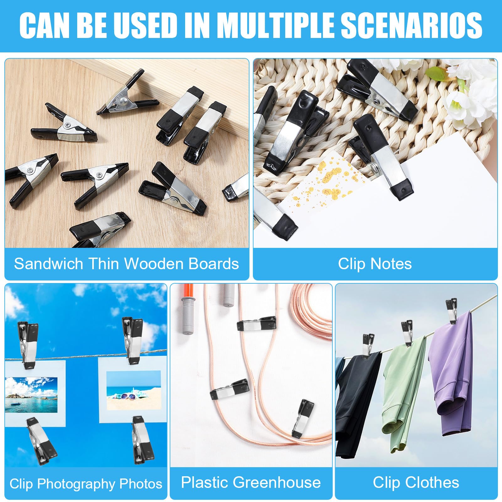 20 Pcs Spring Clamps Mini Clamps for Model Making Metal Spring Clamps Clips Heavy Duty Tipped Grip Holder Rubber Coated - Image 3