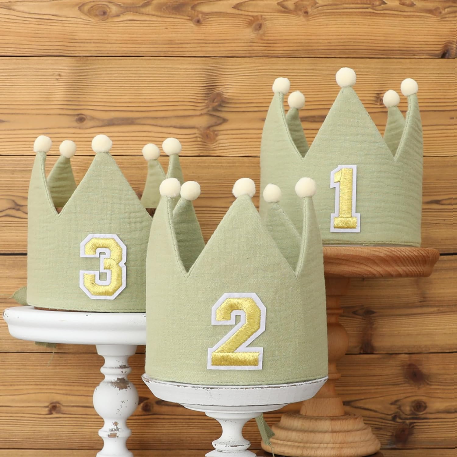 Handmade Crown Hat 1st Birthday for Baby Boy Girl 1-3 Years Birthday Party Decoration Headband - Image 6