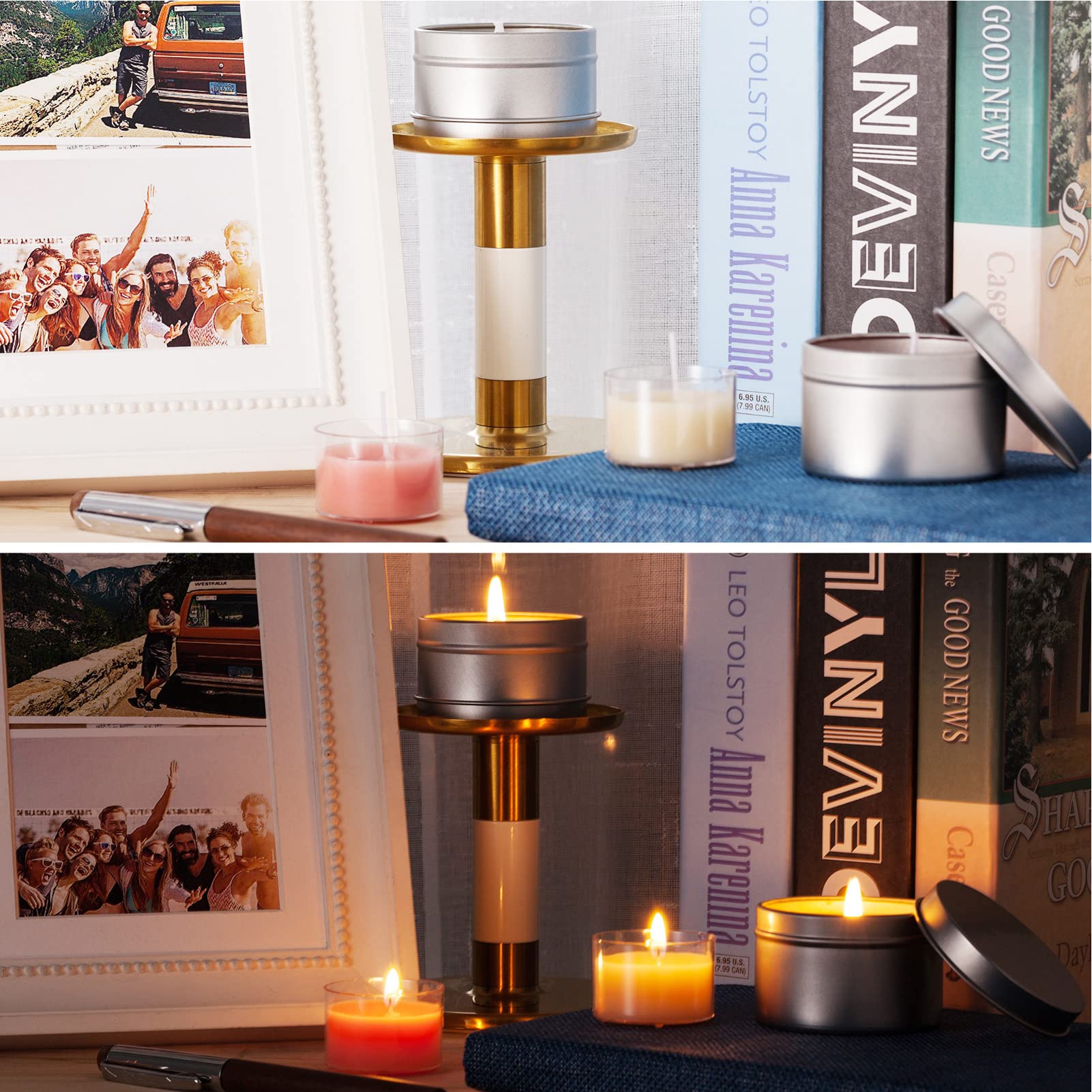Kit per la creazione di candele fai da te con vaso di cera d'api 50 stoppini adesivi titolare cucchiaio completo per principianti set