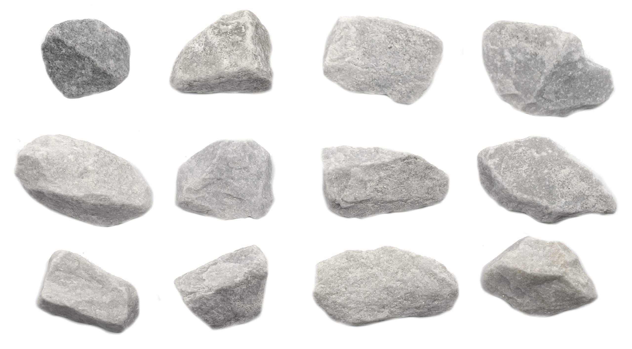 EISCO 12PK Coarse White Marble, Metamorphic Rock Specimens - Approx. 1" - Geologist Selected & Hand Processed - Great for Science Classrooms - Class Pack