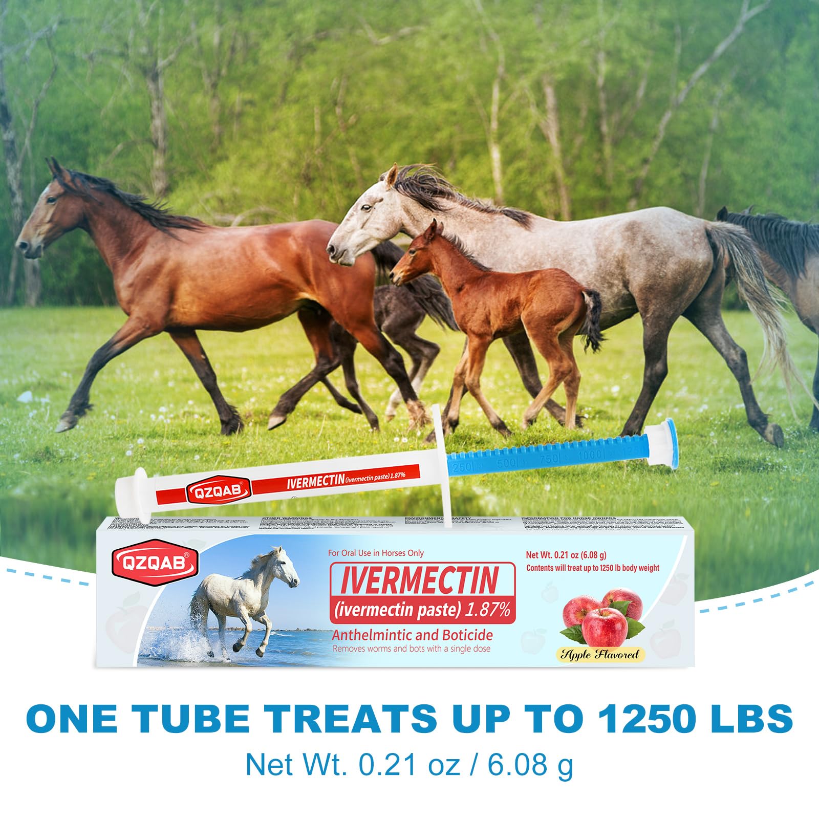 Ivermectin Equine Paste 1.87% – Apple Flavored Oral Dewormer for Horses, 6-Pack — view 7