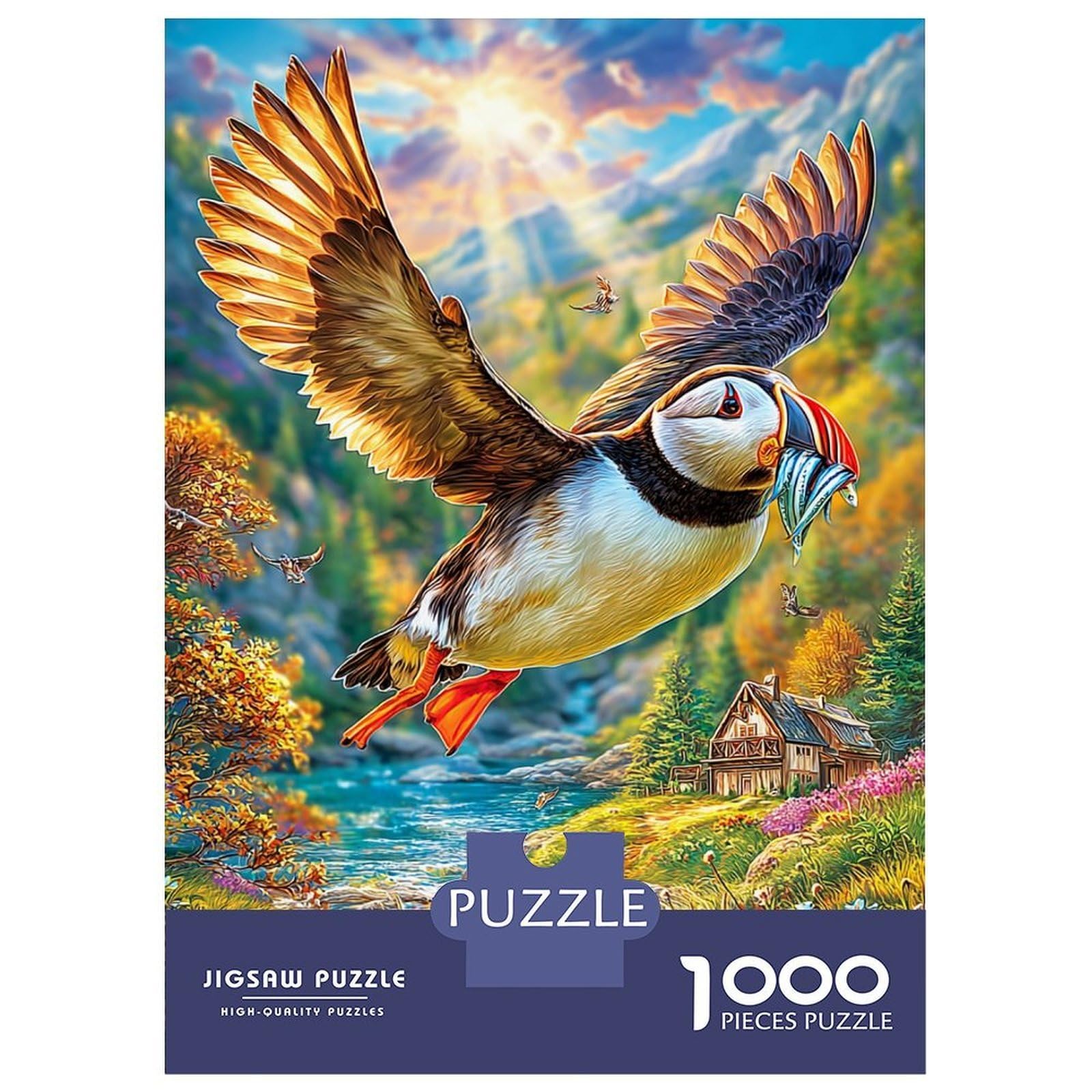 Puffin Puzzle 1000 Piece, Impossible Jigsaw Puzzles for Adults, Puzzle Family Activity Puzzles 38x26cm/1000pcs