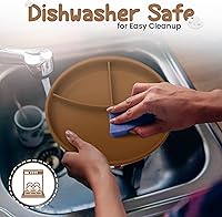 Vista 3 de Silicone Baby Feeding Set - Baby Led Weaning Supplies - 6PC Self Feeding Baby Utensils; Suction Plate, Bowl, Bib, Cup, Spoon, Fork - First Stage