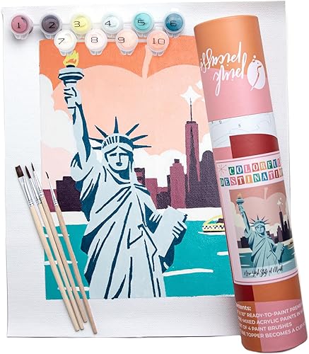 Pink Picasso Kits de pintura de destinos coloridos por números para adultos y adolescentes Kits de pintura únicos de lienzo para colorear por