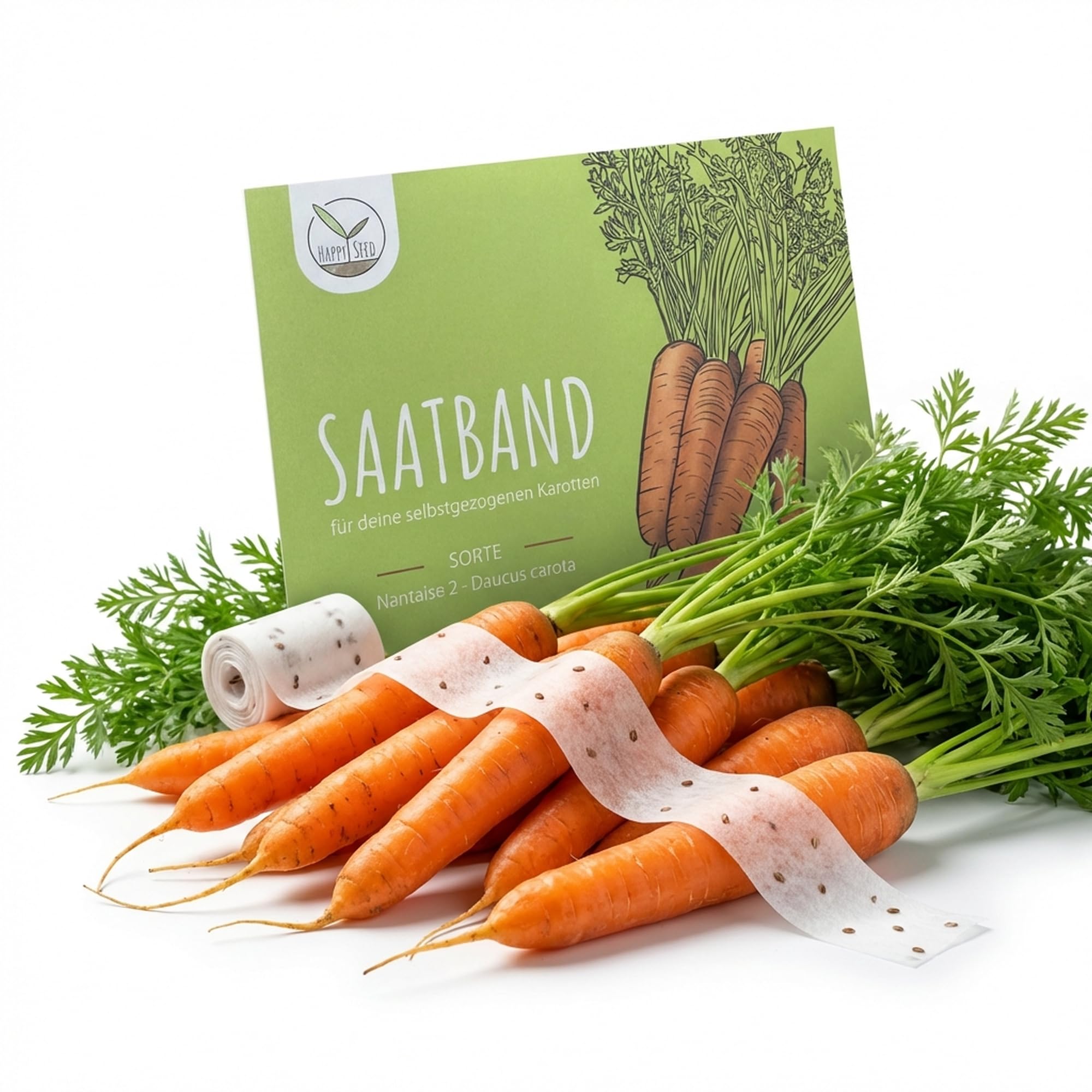 5m Saatband Karotten Samen (Nantaise 2 - Daucus carota) - Saftig, knackige Möhren ideal für die Anzucht im Garten, Balkonkasten & Gemüsebeet